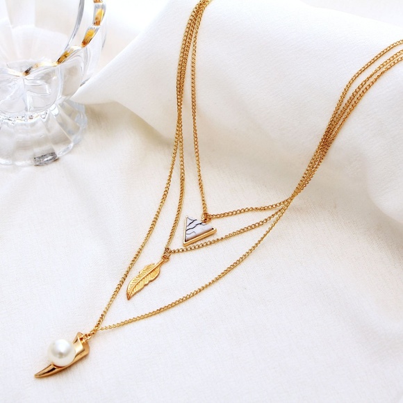 NEW Boho Triple Layer Necklace - Picture 5 of 7